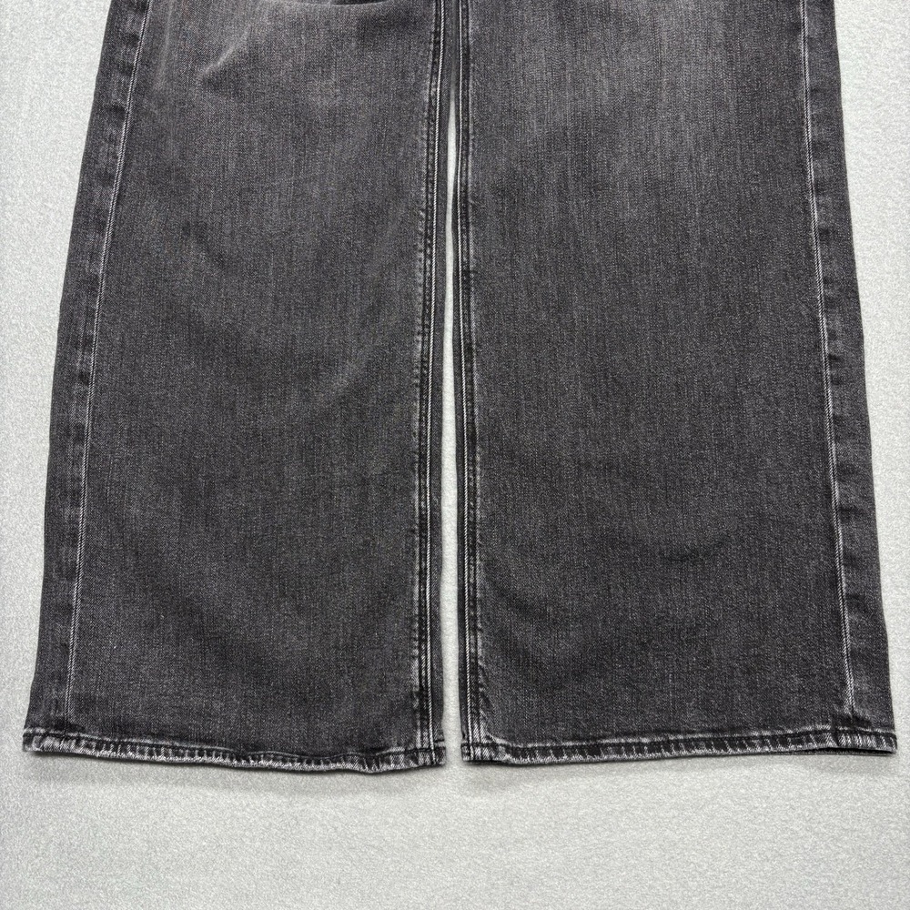 American Eagle Jeans Womens 2 Curvy Baggy Wide Leg Super High Rise Black Denim - Picture 4 of 13